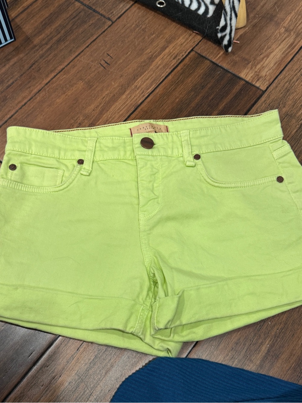 Sanctuary Vintage Neon Lime Green Denim Shorts